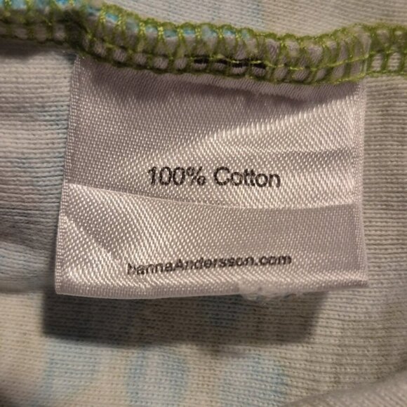 Hanna Andersson girls size 110 or 5 dress green teal and white long sleeve dress - Picture 4 of 5